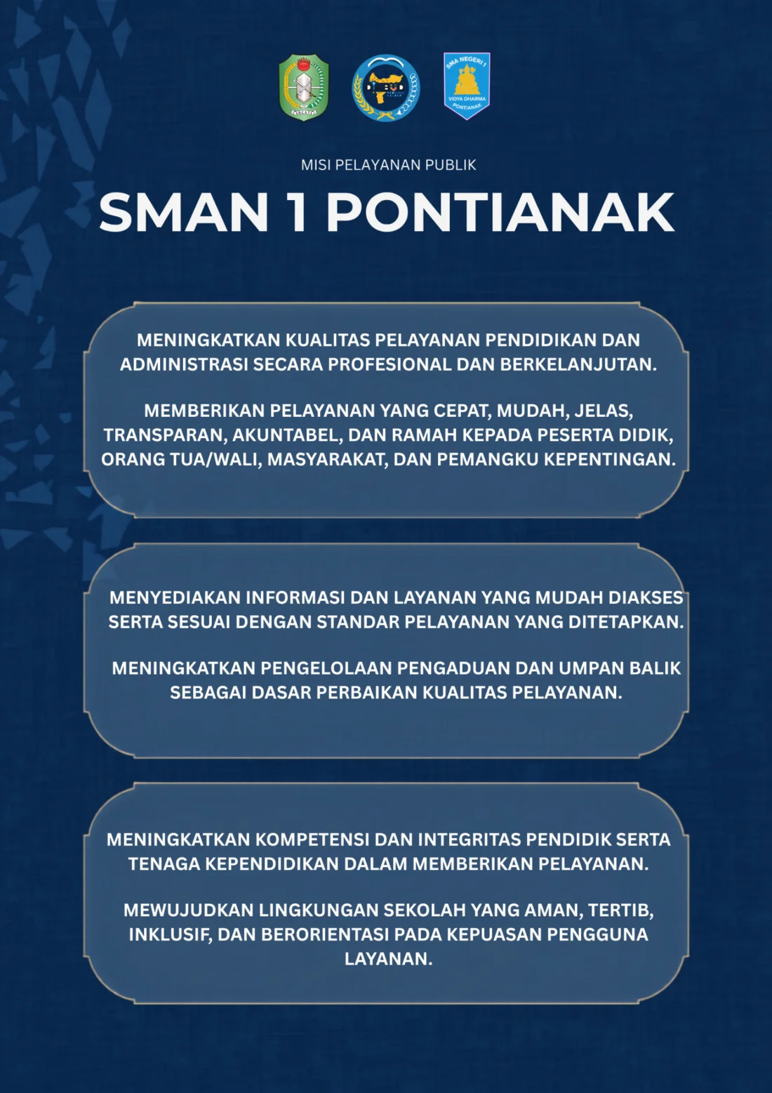 Misi Pelayanan Publik SMAN 1 Pontianak